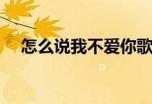 怎么說我不愛你歌詞（出自于什么專輯）