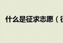 什么是征求志愿（征求志愿需要注意什么）