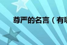 尊嚴(yán)的名言（有哪些關(guān)于尊嚴(yán)的名言）