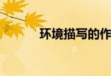 環(huán)境描寫的作用（有哪些用處）