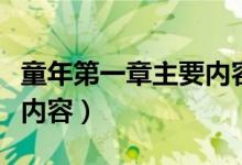 童年第一章主要內(nèi)容和感受（童年第一章主要內(nèi)容）