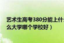 藝術(shù)生高考380分能上什么學(xué)校文科（藝考生380分能上什么大學(xué)哪個學(xué)校好）