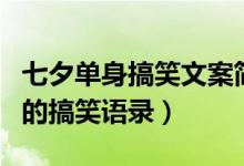 七夕單身搞笑文案簡(jiǎn)短（七夕單身狗發(fā)朋友圈的搞笑語錄）
