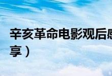 辛亥革命電影觀后感（電影辛亥革命觀后感分享）