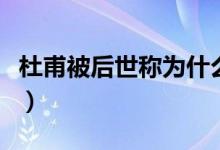 杜甫被后世稱為什么呢（杜甫被后世稱為什么）