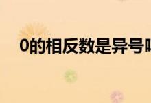 0的相反數(shù)是異號嗎（0的相反數(shù)是多少）