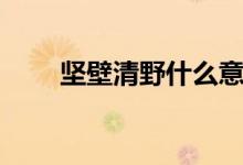 堅(jiān)壁清野什么意思（堅(jiān)壁清野解釋）
