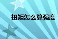 扭矩怎么算強度（扭矩怎么算出來的）