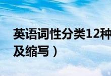 英語詞性分類12種舉例（英語詞性分類12種及縮寫）