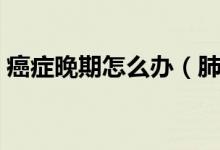 癌癥晚期怎么辦（肺癌晚期治療的六點(diǎn)建議）