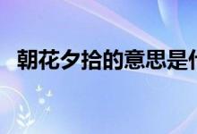 朝花夕拾的意思是什么(朝花夕拾的意思)