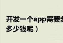開(kāi)發(fā)一個(gè)app需要多少錢(qián)（開(kāi)發(fā)一個(gè)app需要多少錢(qián)呢）