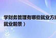 學(xué)財(cái)務(wù)管理有哪些就業(yè)方向（2022財(cái)務(wù)管理專業(yè)就業(yè)方向及就業(yè)前景）