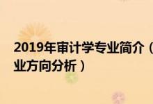 2019年審計(jì)學(xué)專業(yè)簡介（2022年審計(jì)學(xué)專業(yè)就業(yè)前景和就業(yè)方向分析）