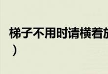 梯子不用時(shí)請(qǐng)橫著放是什么哲理（范文有哪些）