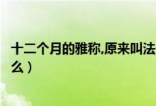 十二個月的雅稱,原來叫法這么美（十二個月的雅稱分別是什么）