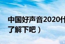 中國好聲音2020什么時間開播（有興趣過來了解下吧）