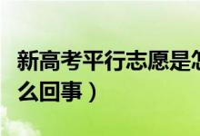 新高考平行志愿是怎么錄取的（平行志愿是怎么回事）