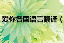 愛(ài)你各國(guó)語(yǔ)言翻譯（我愛(ài)你各國(guó)語(yǔ)言怎么說(shuō)）