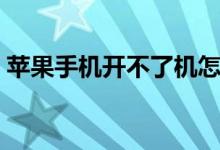 蘋果手機(jī)開不了機(jī)怎么辦（解決辦法有哪些）