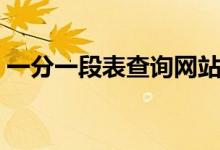 一分一段表查詢網(wǎng)站（在哪里查一分一段表）
