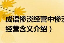 成語慘淡經營中慘淡的意思是什么（成語慘淡經營含義介紹）