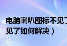 電腦喇叭圖標(biāo)不見了怎么辦（電腦喇叭圖標(biāo)不見了如何解決）