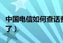 中國(guó)電信如何查話費(fèi)（直接在網(wǎng)上就可以查看了）