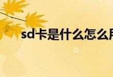 sd卡是什么怎么用（可以用來干什么）