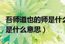 吾師道也的師是什么語(yǔ)言形式（吾師道也的師是什么意思）