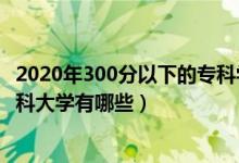 2020年300分以下的專科學(xué)校（2022年300分左右的公辦?？拼髮W(xué)有哪些）