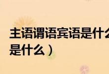 主語謂語賓語是什么意思語文（主語謂語賓語是什么）