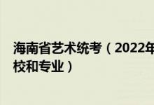 海南省藝術(shù)統(tǒng)考（2022年承認(rèn)海南藝術(shù)統(tǒng)考/聯(lián)考成績(jī)的院校和專業(yè)）