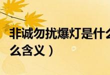 非誠勿擾爆燈是什么意思（非誠勿擾爆燈有什么含義）