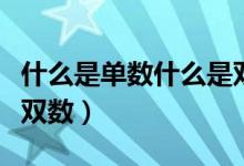 什么是單數(shù)什么是雙數(shù)?。ㄊ裁词菃螖?shù)什么是雙數(shù)）