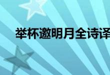 舉杯邀明月全詩譯文（舉杯邀明月全詩）