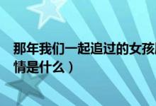 那年我們一起追過的女孩劇情（那年我們一起追過的女孩劇情是什么）