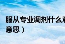 服從專業(yè)調劑什么意思?。ǚ膶I(yè)調劑什么意思）