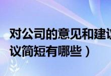 對公司的意見和建議簡短（對公司的意見和建議簡短有哪些）