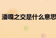 潘嘎之交是什么意思（潘嘎之交是什么含義）