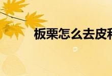 板栗怎么去皮和殼（板栗的功效）