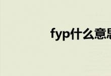 fyp什么意思（fyp的含義）
