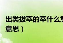 出類拔萃的萃什么意思啊（出類拔萃的萃什么意思）