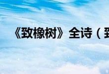 《致橡樹》全詩（致橡樹原文及全詩賞析）