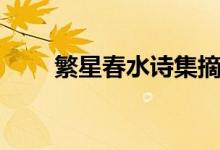 繁星春水詩(shī)集摘抄(繁星春水賞析)