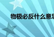 物極必反什么意思（物極必反的意思）