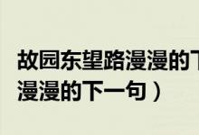 故園東望路漫漫的下一句是什么（故園東望路漫漫的下一句）