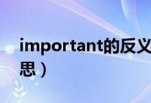 important的反義詞（important是什么意思）