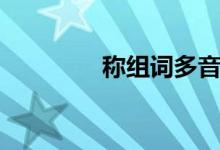 稱組詞多音字（稱的意思）