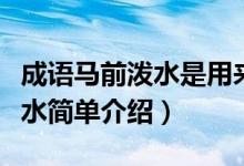 成語(yǔ)馬前潑水是用來(lái)比喻什么呢（成語(yǔ)馬前潑水簡(jiǎn)單介紹）